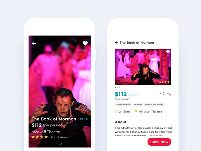 Booking Page design mobile app show booking show detail ui ux