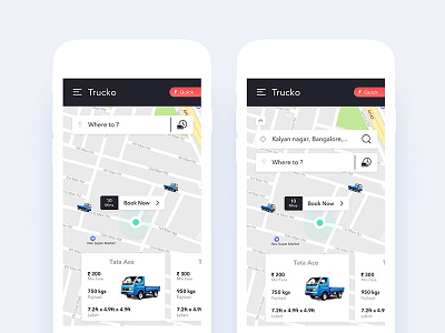 Truck Online Booking App logistics mobile app service truck ui ux