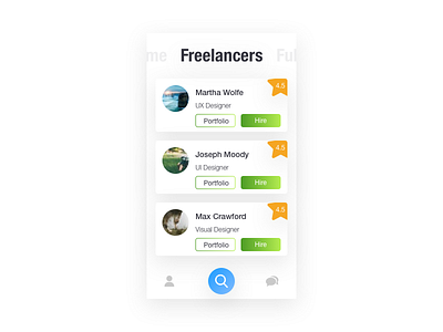 Freelancer app design concept ios mobile app ui ux