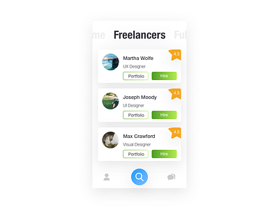 Freelancer app design concept