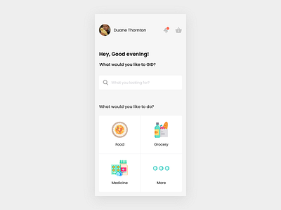 Personal assistant app home page design mobile app ui ux