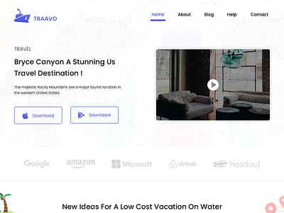 Travel Website responsive simple travel ui ux web