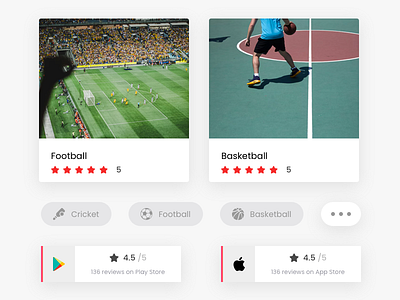 Web Elements buttons cards responsive simple sport ui ux web