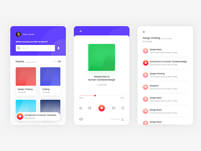 E-learning app ui