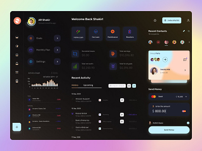 GoLan - Dashboard Design for Task Manager color dark dashboard design dribble illustration like ui wallet