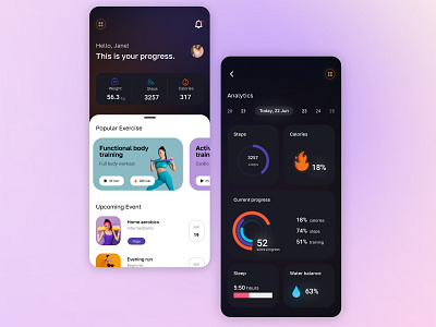 Mobile App Design for Fitness color design dribble fitness like mobile app sport ui