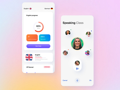 Mobile App Design for Learning Language app branding color design dribble figma learning like ui