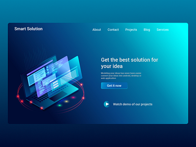 Smart Solution Landing Page app graphic design landing page ui web
