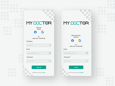 My Doctor Login/Signup app medical ui