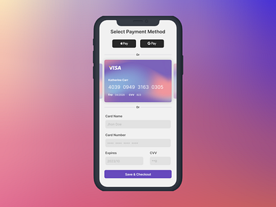 Credit card checkout app credit card daily ui 002 dailyui payment ui