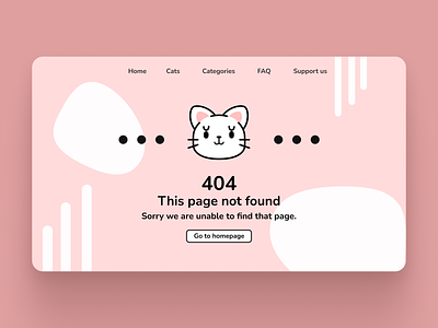 Cats Store 404 Page 008 animal cats dailyui illustration ui web