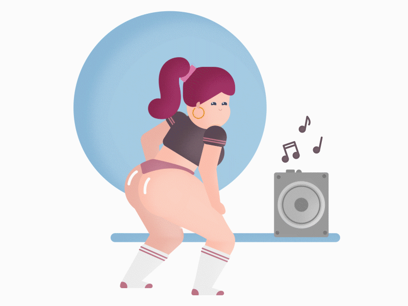 Shake that booty after affects animation booty bounce butt dance design flat design illustration motion motion graphic speaker twerk vector