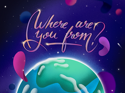 Where are you from? design flat design illustration lettering procreate space