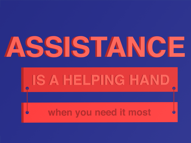 Do you know what is assistance? 2d animation circle design gif illustration motion graphics poster
