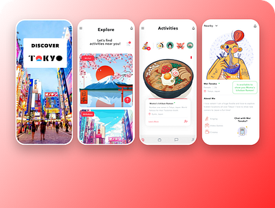 Trip tp Japan 🇯🇵 app design figma typography ui ux