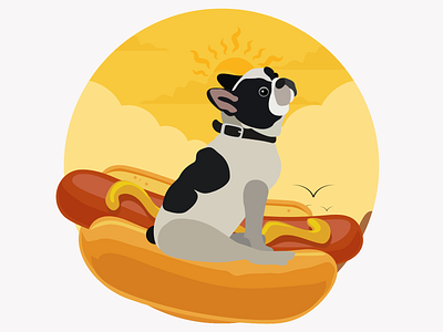 Dog's Food Heaven 🐶🌥🌭 color creative design dog figma graphic design ill illustration ui