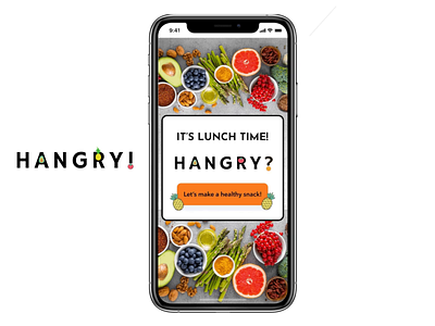 HANGRY😋🍓-The Healthy Cravings App branding design eat figma food health illustration logo prototype typography ui