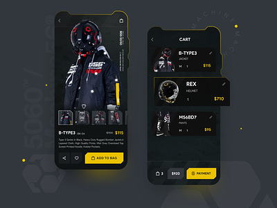 Machine56 - Responsive Fashion Website Concept buy buy now card cart dark detail page ecommerce fashion fashion app futuristic landing page landing page design modern order orders payment product search page search results sleek