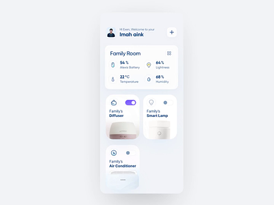 Smart Home App - Animation and Interaction Design air conditioner animation card clean controller devices elegant home ios iot minimalist modern simple smart home smart home app smarthome temperature ui ui ux ux