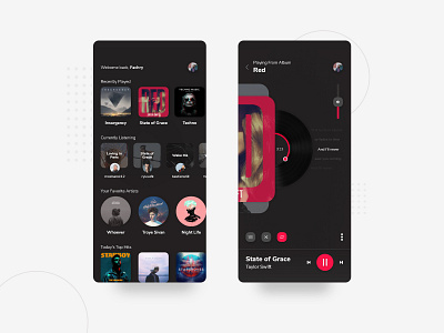 Real Music App app concept dark design ios lyric modern music music player play player playful ui ux