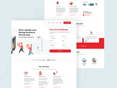 Moving Company Landing Page company profile homepage landing landing page moving quote service ui ui design ux ux design website design