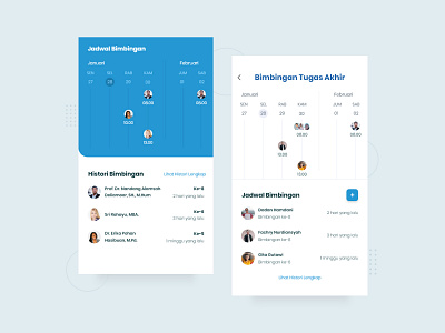 Final Project Consultation Schedule agenda android blue calendar college consultation event history ios modern people profile schedule school teacher ui ui design university ux ux design