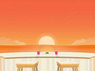 Dribbble drinks with a view beach dribbble drinks ocean sunset thank you view