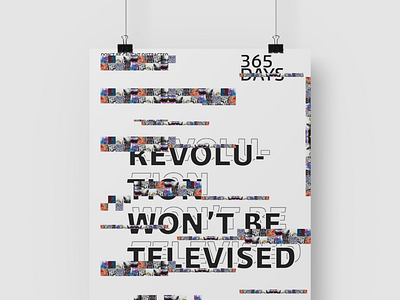evolution won't be televised design flat illustration poster print print design typography vector