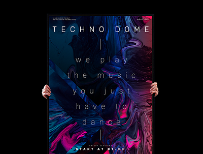 Techno Dome design flat illustration minimal poster print print design typography