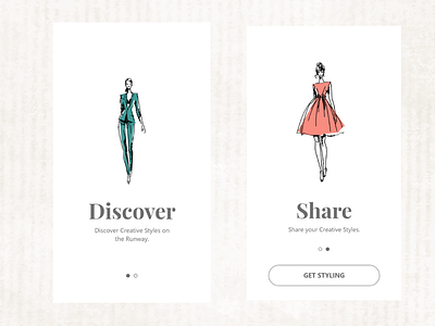 Onboarding Screen app concept fashion ui 100day