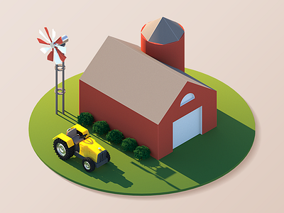 Farmhouse Illustration 3d c4d farm illustration