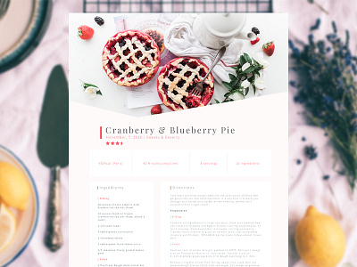 Baking Site UI Design baking cooking design ex flat recipe ui web