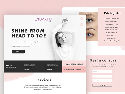 Enigmatic Beauty Site Design app branding design flat minimal typography ui web web design webdesign website