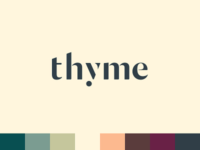 Visual identity for Thyme branding colorcode corporate design custom font stencil thyme visual identity