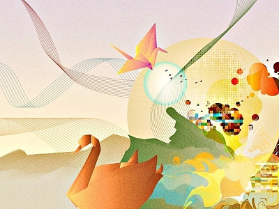 Once upon a time, 2011 artwork digital illustration swan vector