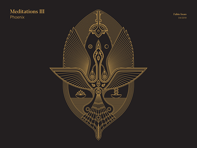 The Kingdom – Meditations III: Phoenix buddhism cosmology cycle geometric geometric illustration nature phoenix vector