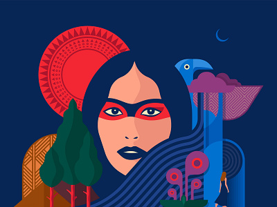 Mother Nature I – Night ancient dyptich four elements indigenous mother nature night pachamama