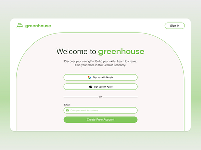 greenhouse - Sign Up