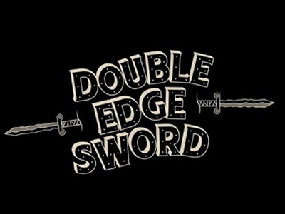 Double Edge Sword colors graphic design illustration texture typography