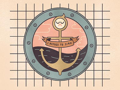 I refuse to sink anchor characters color palette drawing illustration marine safari man sailor texture