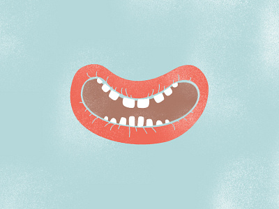 Crack a smile colors creature drawing graphic design grunge illustration smile teeth texture