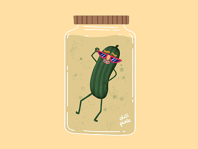 Chill Pickle chill colors cool design food funny illustration picke silly texture