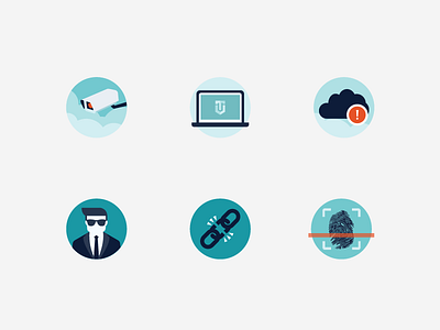 Security Icons alert avatar branding camera cloud computer fingerprint icons illustration logo security website