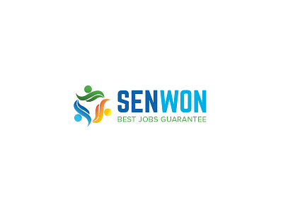 Senwon Logo branding hire humans illustration jobs logo recruitment typo