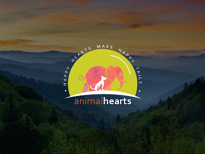 Animalhearts animal branding cat dog elephant heart logo ngo