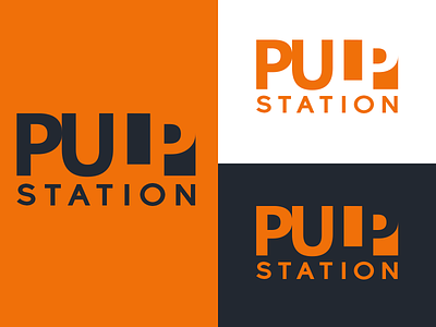 Logo Pulpstation logo logotype negative space orange pulp