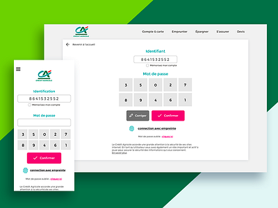 bank redesign login( crédit agricole) bank bankdesign credit agricole redesign responsive ui