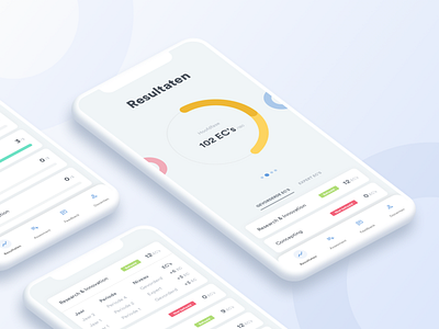 Progress app | overview circle graph dashboard diagram ios iphone x mobile monitor progress results ui design