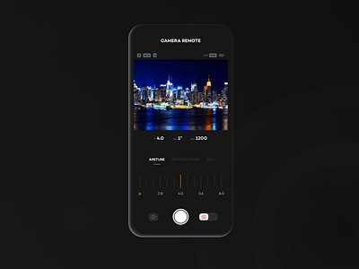 UI exploration | Camera remote camera camera app dark dark mode ios iphone x remote remote control