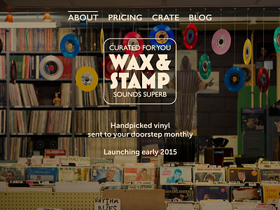 Wax & Stamp in practice branding music startup vinyl web design